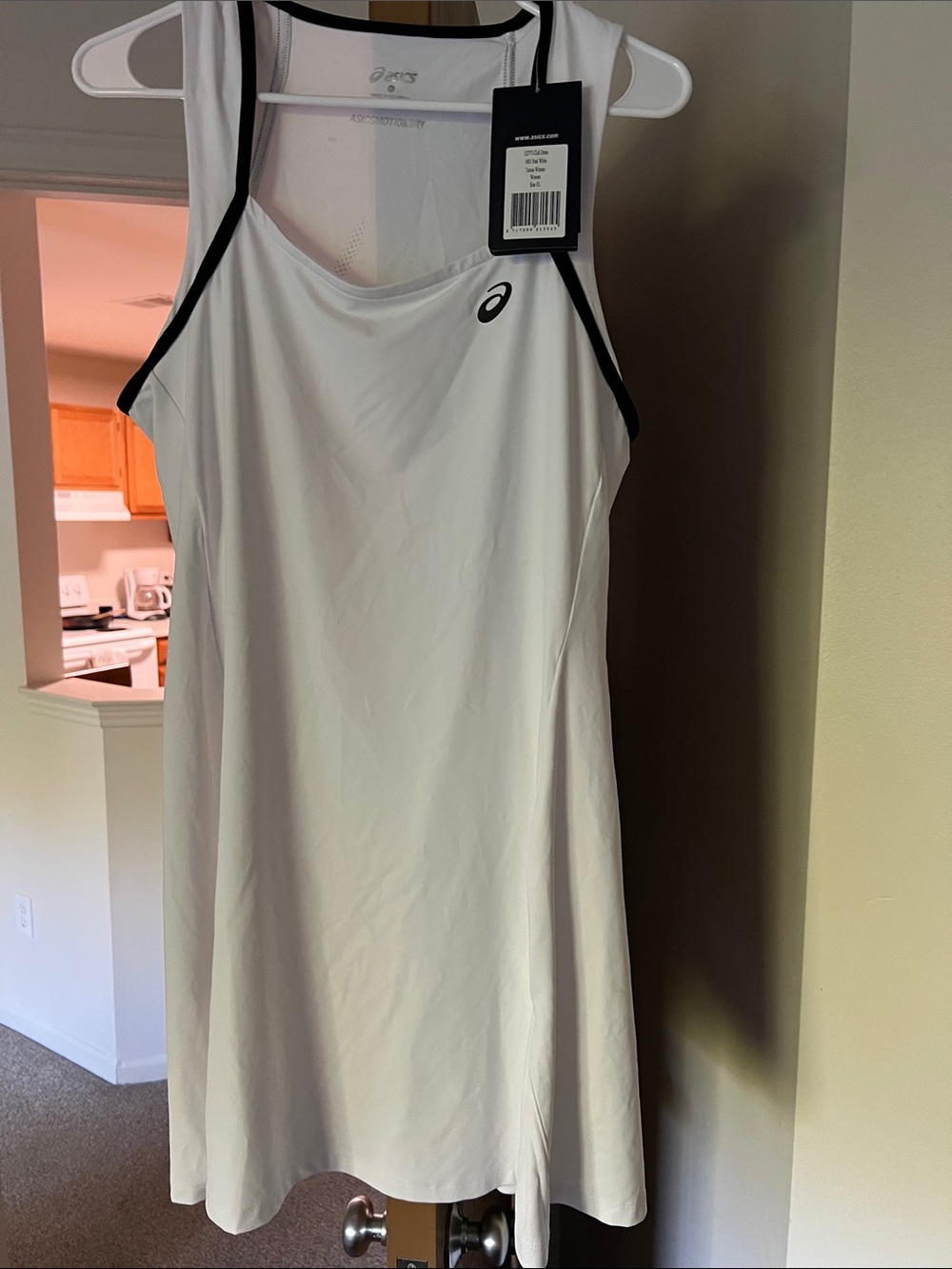 Asics White Tennis Pickleball Dress with Black Trim